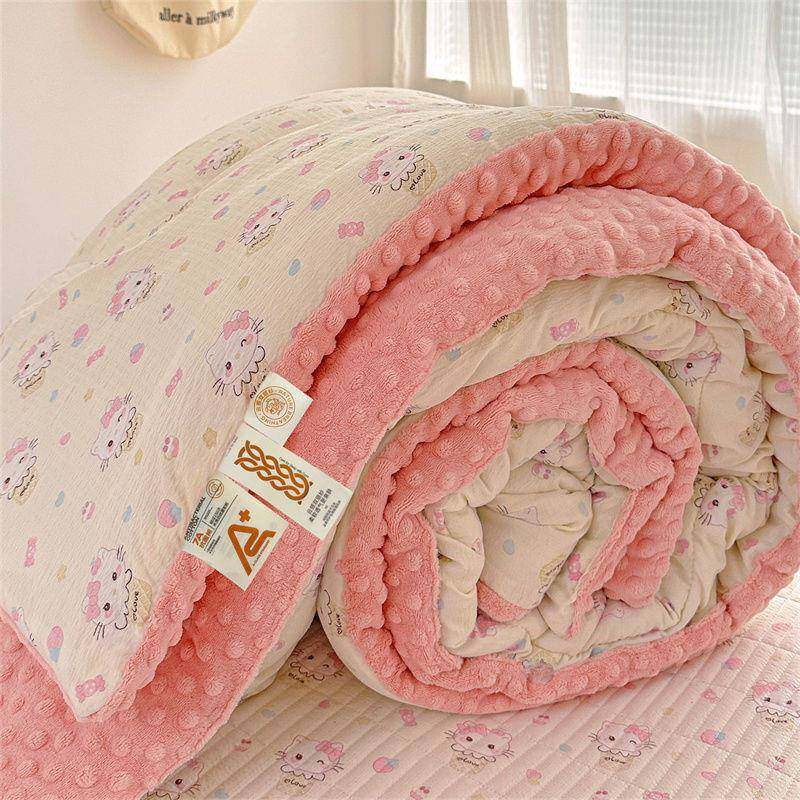 超软木棉豆豆绒秋冬被大加厚保暖家用厂家直供豆纤维子学被生宿舍,床上用品,化纤被,淘宝优惠券,粉丝福利购,淘宝优惠卷