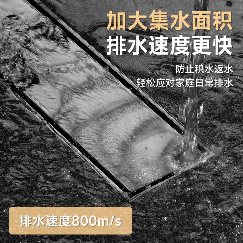 304不水锈钢长大条隐形地漏臭排量12.C1款防芯酒店卫生间沐浴房下