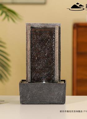 办公桌面小型水墙摆件创水意循环流招财装饰视品幕家用电柜KDU加