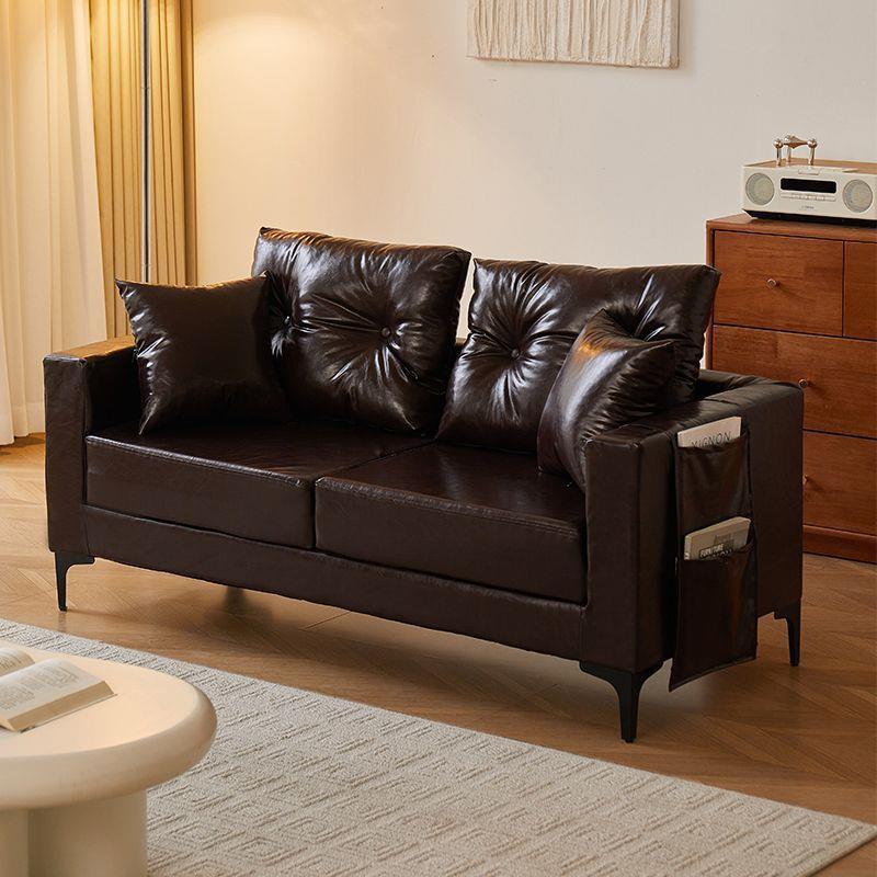 沙位发小户型寓公出租房屋办公室服装店用双GOG三人黑色皮沙家发