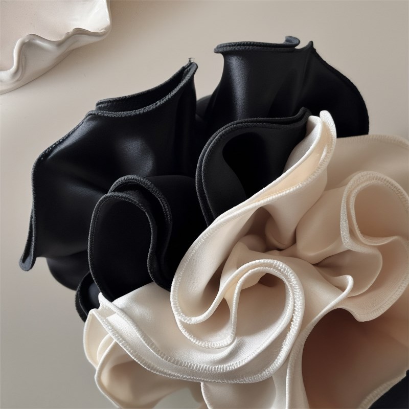 大肠发圈韩系超大号木耳s边缎面高级双层扎头发丸子头盘发头绳女