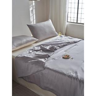 正宗%真丝支兰精天丝清凉夏日被一套四件套可洗空调被薄被