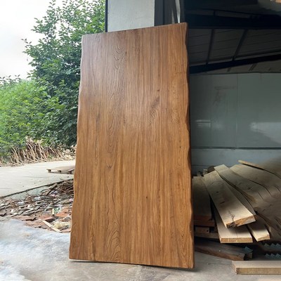 老榆木板材茶桌旧木头桌子旧木板风化木J板材茶桌老榆木门板茶台