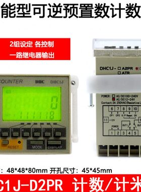 DHC温州大华 DHC1J-D2PR 智能型可逆计数 计米器 两组输出 12-24V