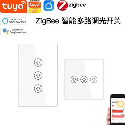 欧美规可控硅调光开关TUYA涂鸦zigbee120调光86可接钨丝灯泡Alexa