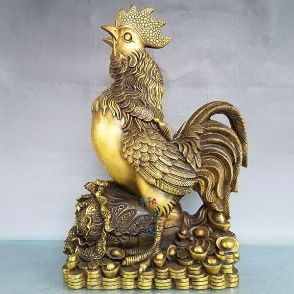 纯铜鸡摆件全铜公鸡大金鸡元宝白菜鸡客厅装饰工艺品家装礼品摆设