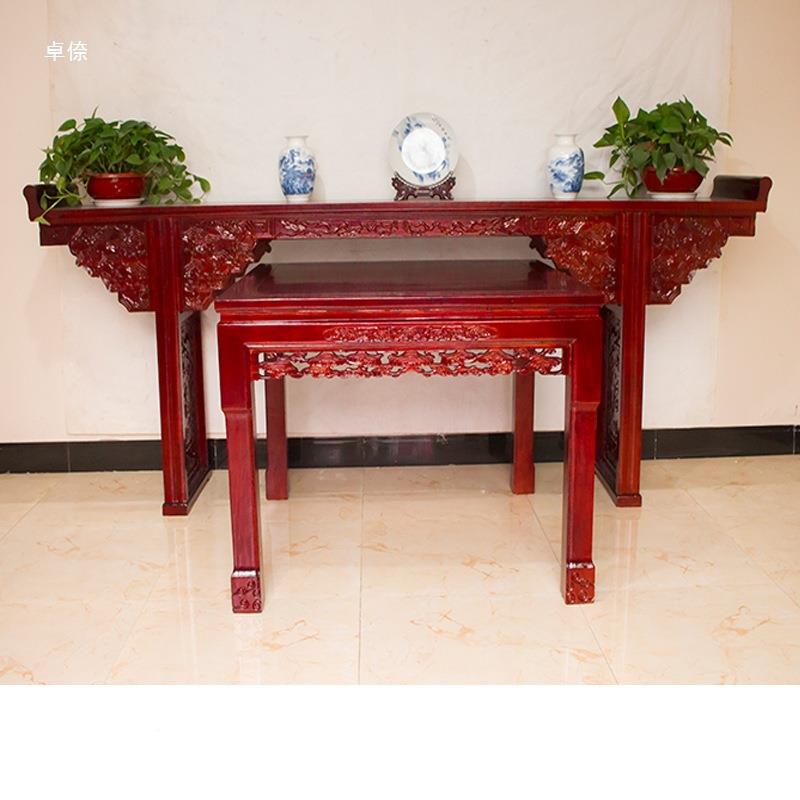 玄关台墙桌木摆6001件中古式条案实仿中堂六件套门靠厅柜条几简约