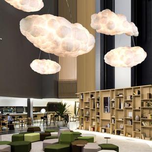 云朵灯吊棉灯创意个性卧店室儿房服装云彩灯403童酒店网红灯花白l