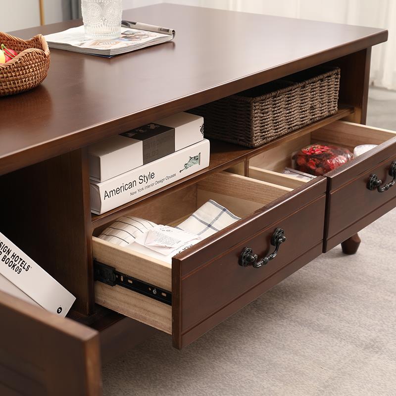 6R茶几桌003木客厅家用简约现代实柜双层收纳茶电几视组合小户型