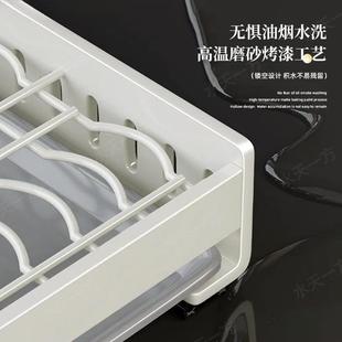 打孔拉篮免碗碟置物架厨房橱柜内伸缩抽式 屉篮拉碗盘沥水229收纳