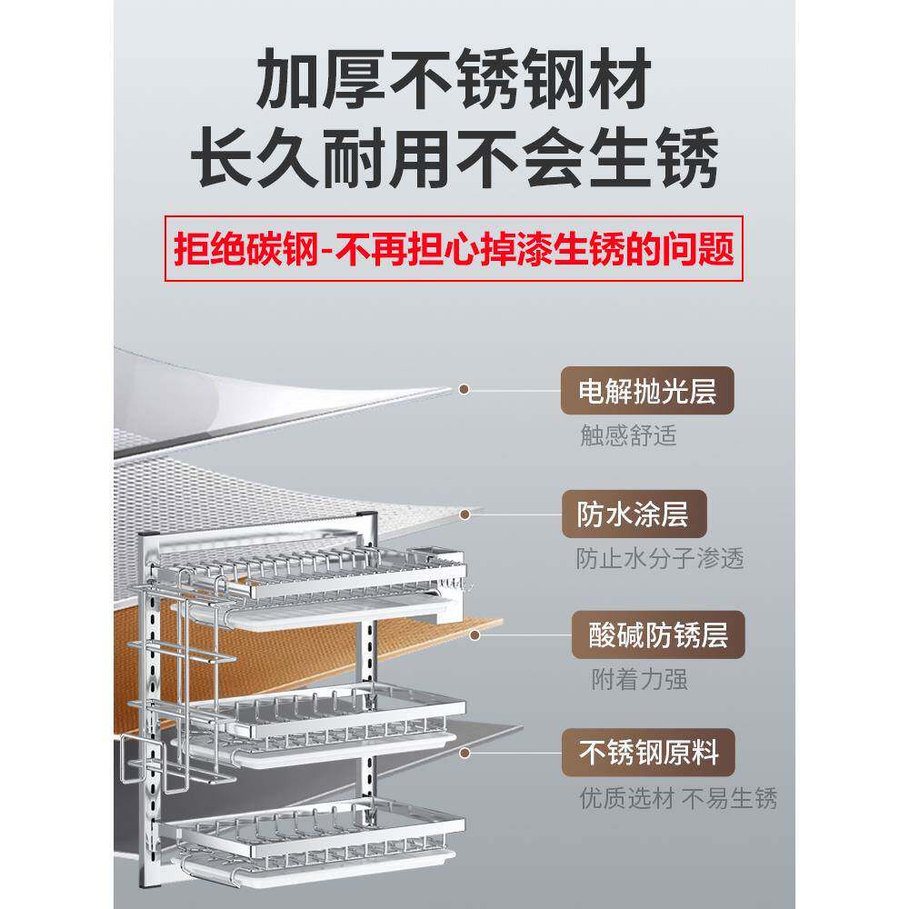 cs厨房免不锈钢碗架壁碟挂式置物架打孔碗柜放子碗盘子沥筷水F776