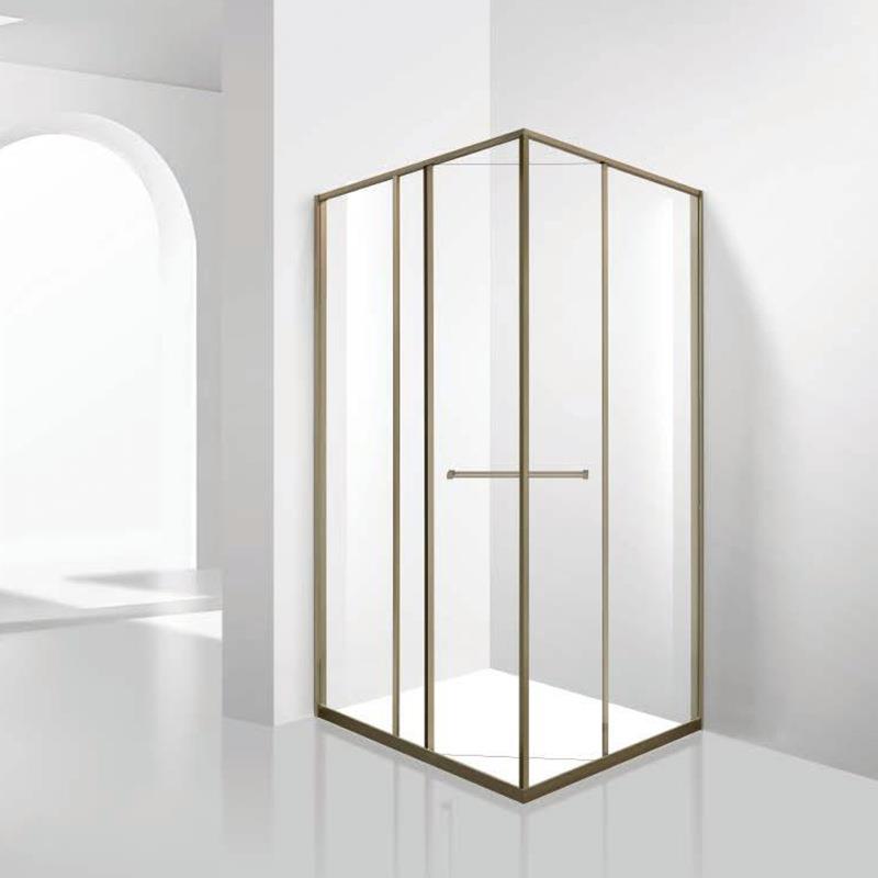 型侧移门全包框架淋浴室房555不锈钢钢玻化璃隔断浴L卫生间