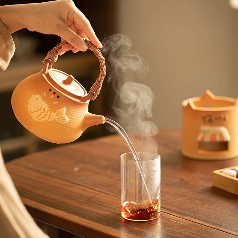 日式温茶炉小火炉可干烧大容量茶壶家用户外酒精炉大号温茶煮茶炉