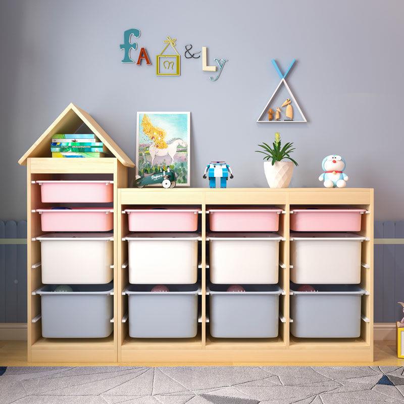 玩具纳柜儿童容房实木大FVC量客厅整理置物架宝宝玩具收架纳储物
