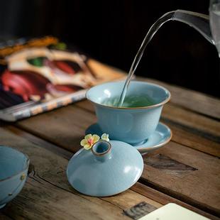 手工锯钉汝窑提梁茶壶TB6057｜碗泥视界辉熠复中古汝瓷式 陶瓷李盖