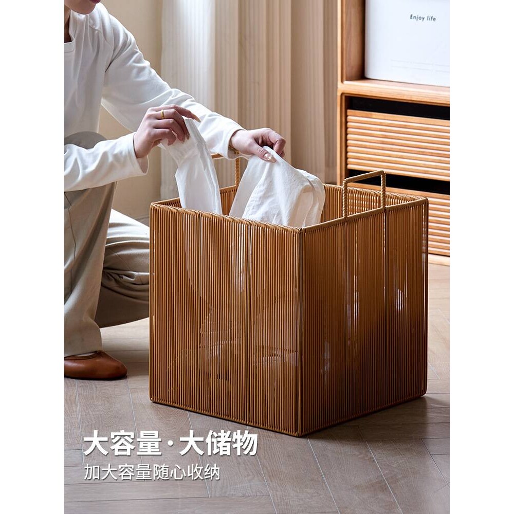 仿藤编脏衣篓高颜值卫生间装脏衣服收纳筐家用脏衣篮洗衣篮清佰乐