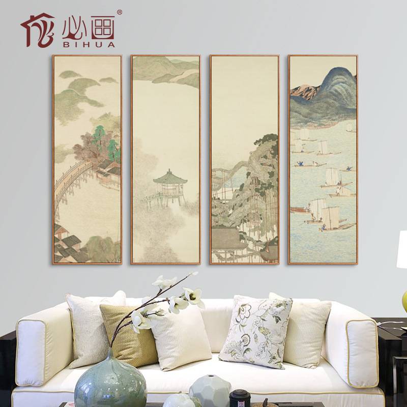仕女图新中式装饰画酒店包间中式壁画中国风酒店过走廊道玄关挂画