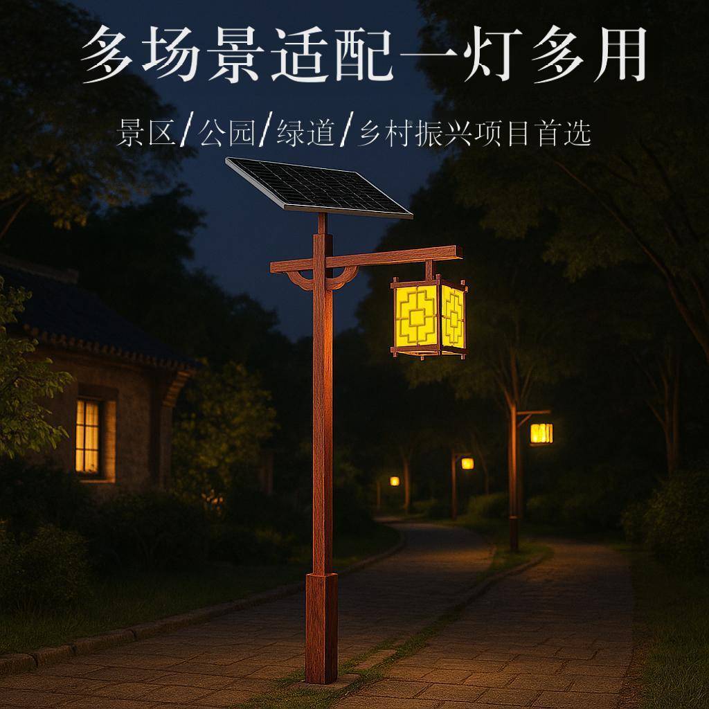 太阳能中式庭院灯景仿纹光控公园能特色民族古镇文化景区乡村观灯