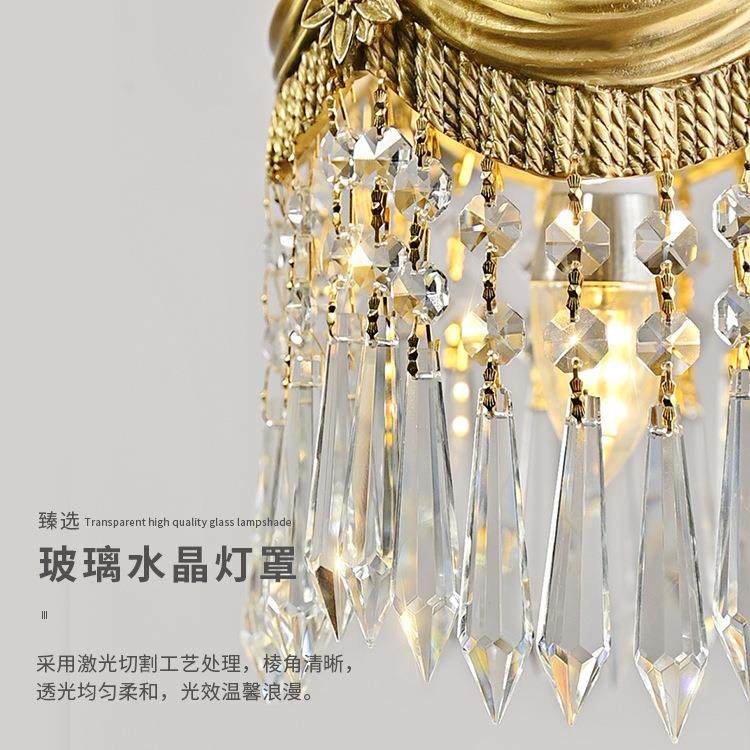 法式中全铜玄关阳100049小灯吊意式走廊台Vintag古e复古卧室床头