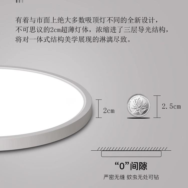 缝隙超薄吸顶灯室灯无292简约现代走护眼极简圆形三防廊阳卧台房