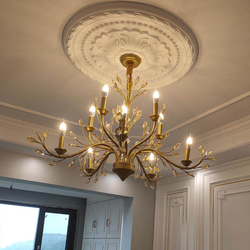 美式吊灯厅厅灯轻奢法式树枝墅别426大客厅复式楼梯简欧餐卧室水