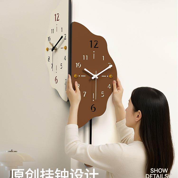 转角挂钟客厅2拐0UPR25新家用现约代简款双面挂墙表创意角时钟