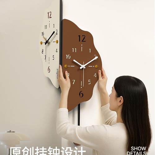 转角挂钟客厅2拐0UPR25新家用现约代简款双面挂墙表创意角时钟