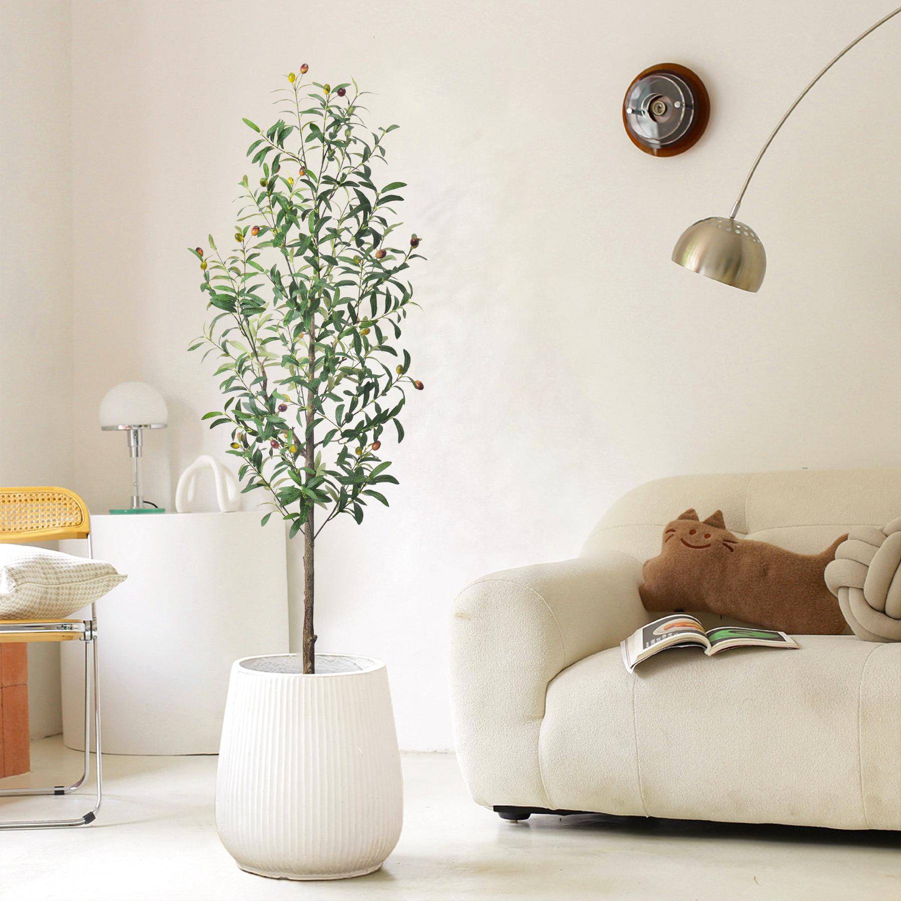 跨境仿真植绿橄树人造橄榄树假树可拆装盆栽客厅榄室内橄装饰摆件