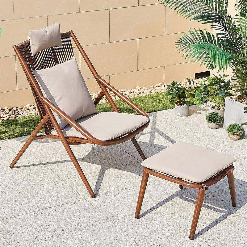 户X脚休闲外台藤椅靠背单人沙发椅休家用闲椅现代简约藤编桌阳椅