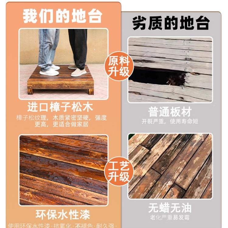 室外防腐木地板庭院榻露台榻地米862平台户露营院外子台地面抬高