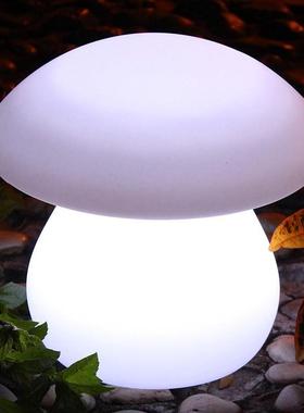 ed太阳能SK-006发光蘑灯户菇外防水景观庭院落l彩地草坪灯七地插