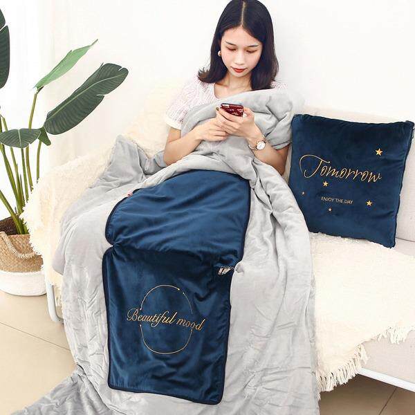 汽抱车枕被子用多功厚QHW能折叠厚实加保暖大号抱枕两毯子秋冬车