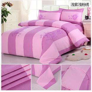 粗布绣花1112三四织件套棉布床单老被罩套老件手布土布