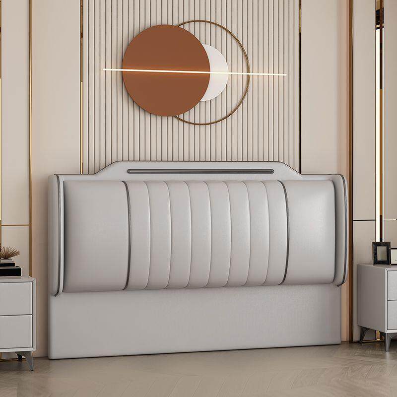 床头软包背实木新款现代简板约落地猫皮科技布超581抓薄床头背靠