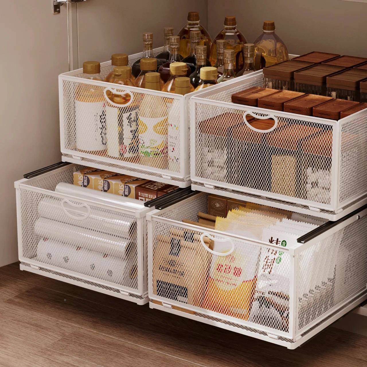 打孔水橱柜衣柜抽轨道式可叠823加拉篮加深大容量屉式整槽理免收