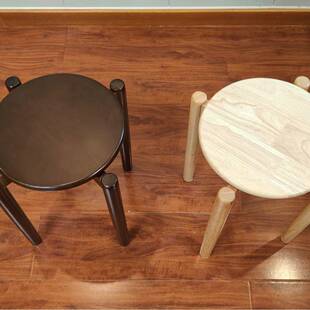 实木凳子家用可叠放圆凳客厅中式餐桌凳餐椅方凳简约现代板凳高凳