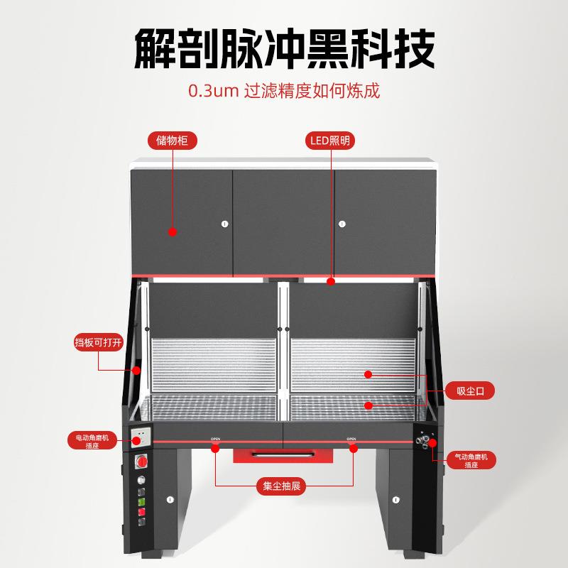 打磨除尘柜工作台抛光打磨除尘器一体磨机干JLK脉冲滤打筒集式尘