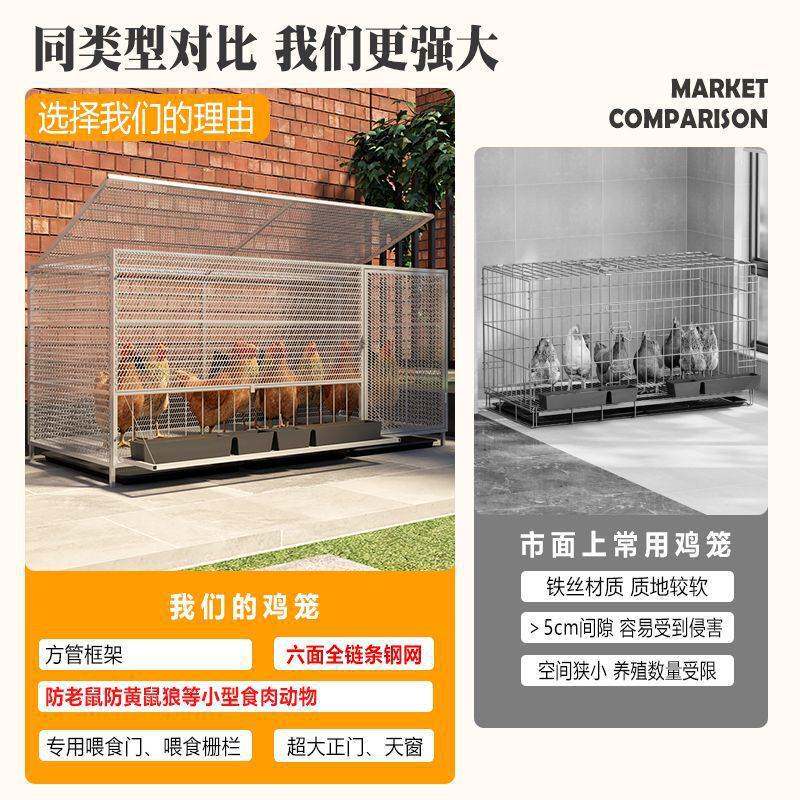 加厚网鸡笼大号加粗加密链条探头吃食农村户外防蛇鼠鸡鸭鹅家禽笼