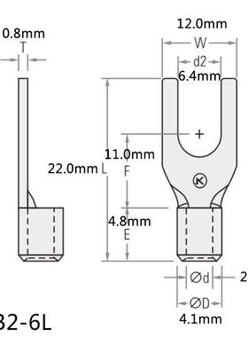 S国NB2-6L标紫铜冷压端GOH叉形子开口鼻接线端子端头M端6子裸端头