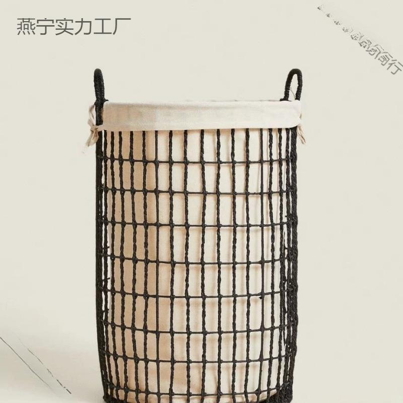 脏衣收筐脏服衣篓家脏衣篮收纳桶浴室编织洗衣篮用轻奢纳36896日
