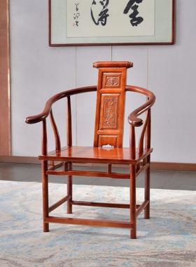 木圈椅月牙椅子牛角椅餐椅半圆椅新中实茶椅椅靠BWN背家式用饭店