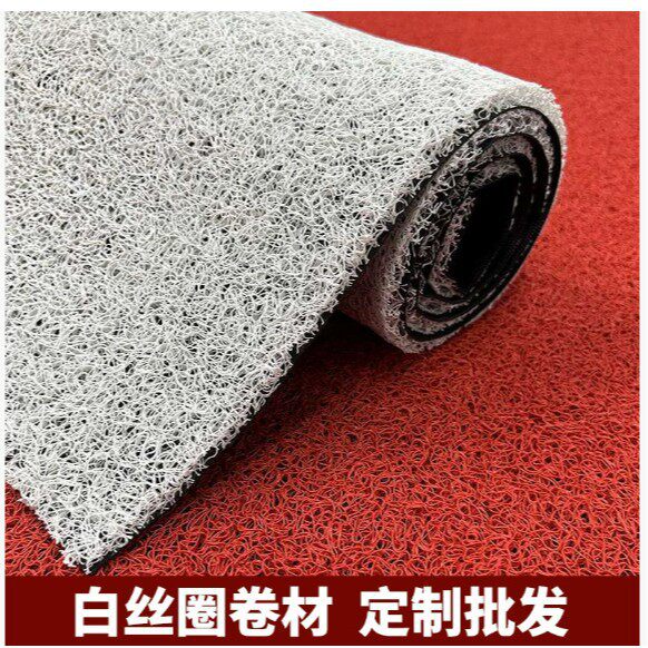 白丝圈地垫门垫pvc喷丝塑料入户红色丝圈地垫防滑垫门口地垫
