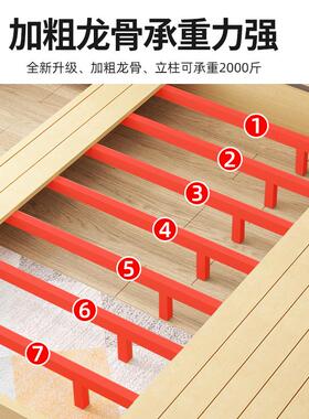 9C全实米床榻榻床架子木代简约出租房用QSO地塌床排现骨架落地地