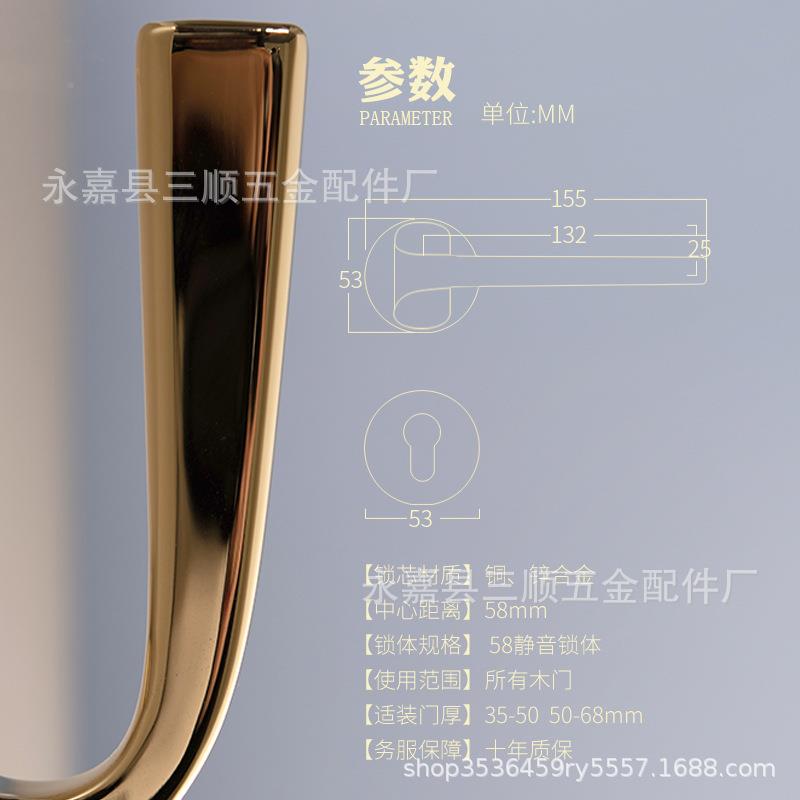 音门锁室静家用房门锁内9789756卧室木门手把手分体锁办公室执锁