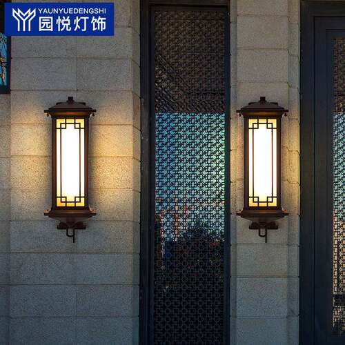 阳台壁灯室外庭院新YY566+6中式古露台灯别墅大门口防水le户d复外