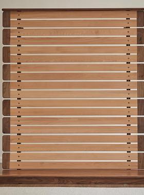 5V双黑胡桃齐边床全/实木床头榻榻米小户型单人床无1.8RMB1.5/1.