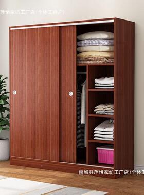 柜推门实木板式简易收纳柜柜子物储衣拉柜衣橱家用卧室家具AVH奥