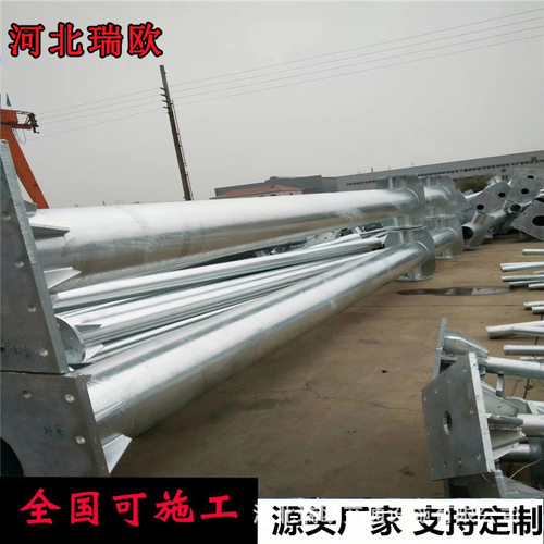 F型交通标志杆厂家L型道路安全标识标志杆单柱式悬臂热镀锌标志杆