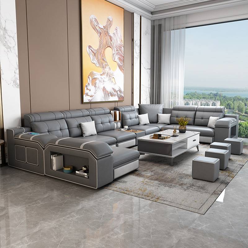 科技布沙发大户型简约客厅沙发组合转角自建房农村家用布艺沙发