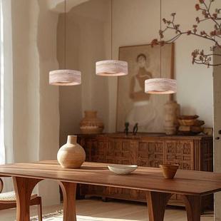 872现E代简约餐高厅灯吊灯黄洞石线端诧寂中古风饭桌吧台茶座LD吊